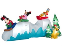 Gemmy Airblown Christmas Inflatables Disney Sledding Scene