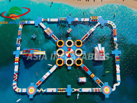 250 People Inflatable Water Floating Park For Sea/Lake